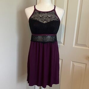 Soma Purple & Black Lace Chemise